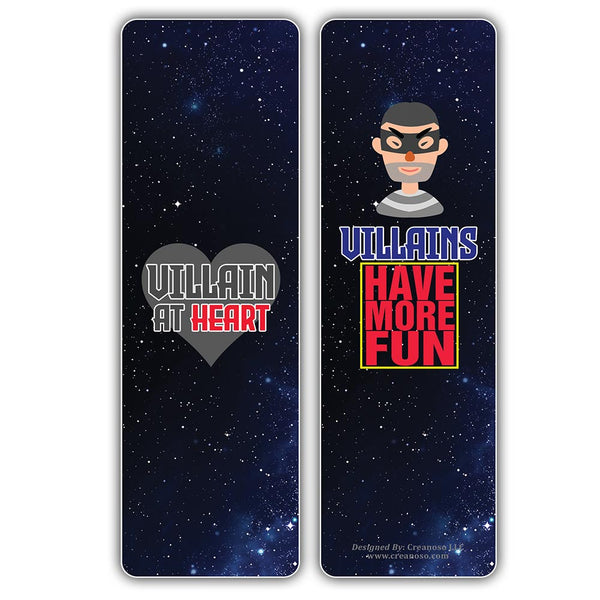 Funny Villainous Sayings Bookmarks (10-Sets X 6 Cards)