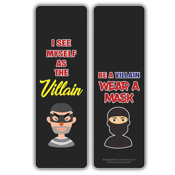 Funny Villainous Sayings Bookmarks (5-Sets X 6 Cards)