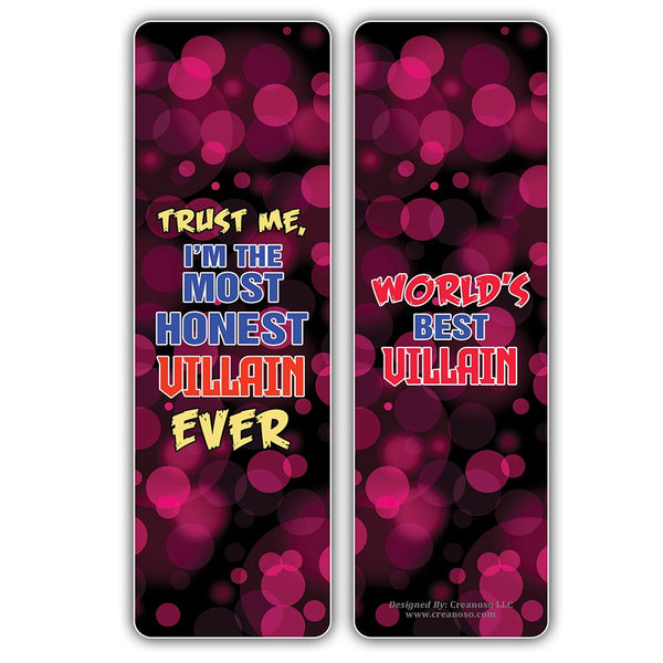 Funny Villainous Sayings Bookmarks (5-Sets X 6 Cards)