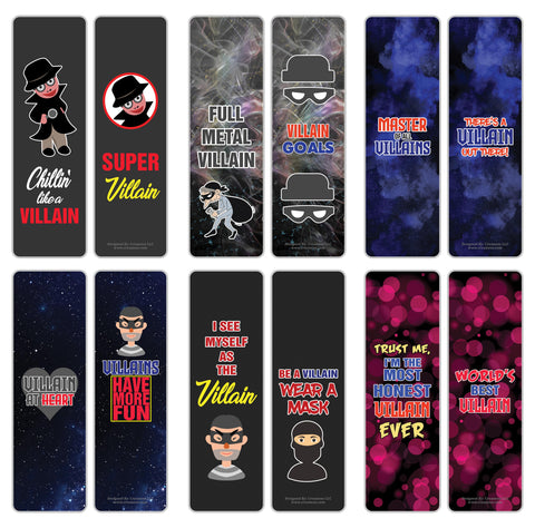 Funny Villainous Sayings Bookmarks (2-Sets X 6 Cards)