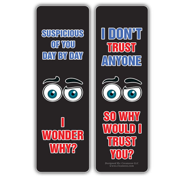Funny I Am Suspicious of You Bookmarks (10-Sets X 6 Cards)