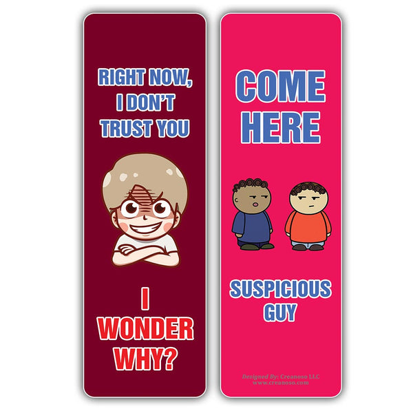 Funny I Am Suspicious of You Bookmarks (5-Sets X 6 Cards)