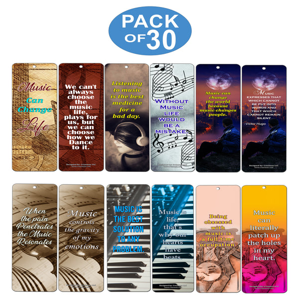 Creanoso Inspiring Inspirational Quotes Music Can Change Life Bookmarkers (30-Pack) ÃƒÂ¢Ã¢â€šÂ¬Ã¢â‚¬Å“ Motivational Music Sayings ÃƒÂ¢Ã¢â€šÂ¬Ã¢â‚¬Å“ Stocking Stuffers Gift for Musicians, Music Lovers, Violinists ÃƒÂ¢Ã¢â€šÂ¬Ã¢â‚¬Å“ Music Gifts