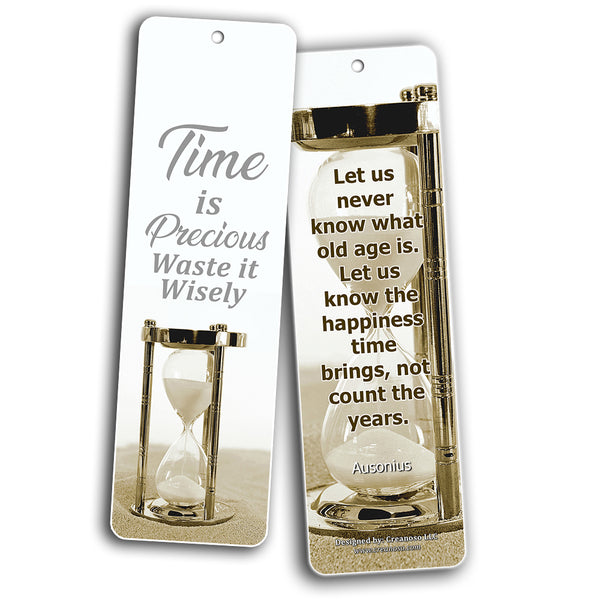Creanoso Time is Precious Bookmarks ÃƒÂ¢Ã¢â€šÂ¬Ã¢â‚¬Å“ Premium Gift Set for Bookworms - Awesome Bookmark Cards