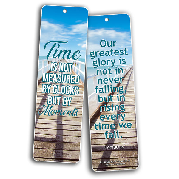 Creanoso Time is Precious Bookmarks ÃƒÂ¢Ã¢â€šÂ¬Ã¢â‚¬Å“ Premium Gift Set for Bookworms - Awesome Bookmark Cards