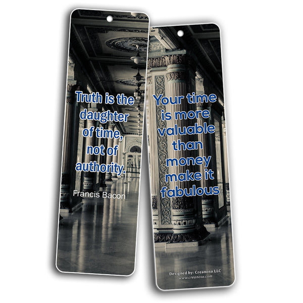 Creanoso Time is Precious Bookmarks ÃƒÂ¢Ã¢â€šÂ¬Ã¢â‚¬Å“ Premium Gift Set for Bookworms - Awesome Bookmark Cards