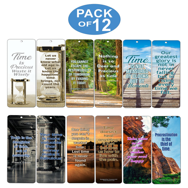 Creanoso Time is Precious Bookmarks ÃƒÂ¢Ã¢â€šÂ¬Ã¢â‚¬Å“ Premium Gift Set for Bookworms - Awesome Bookmark Cards
