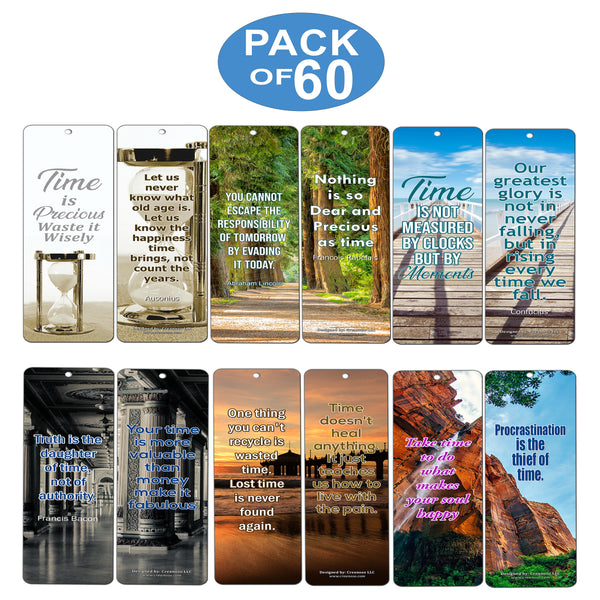 Creanoso Time is Precious Bookmarks ÃƒÂ¢Ã¢â€šÂ¬Ã¢â‚¬Å“ Premium Gift Set for Bookworms - Awesome Bookmark Cards