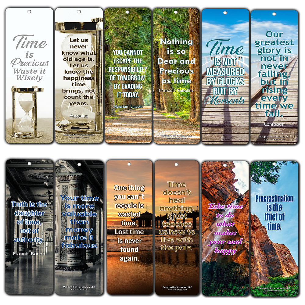 Creanoso Time is Precious Bookmarks ÃƒÂ¢Ã¢â€šÂ¬Ã¢â‚¬Å“ Premium Gift Set for Bookworms - Awesome Bookmark Cards