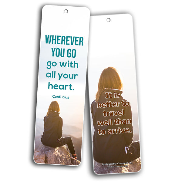Creanoso Inspirational Travel Quote Bookmarks ÃƒÂ¢Ã¢â€šÂ¬Ã¢â‚¬Å“ Premium Gift Set ÃƒÂ¢Ã¢â€šÂ¬Ã¢â‚¬Å“ Awesome Bookmarks for Travelers