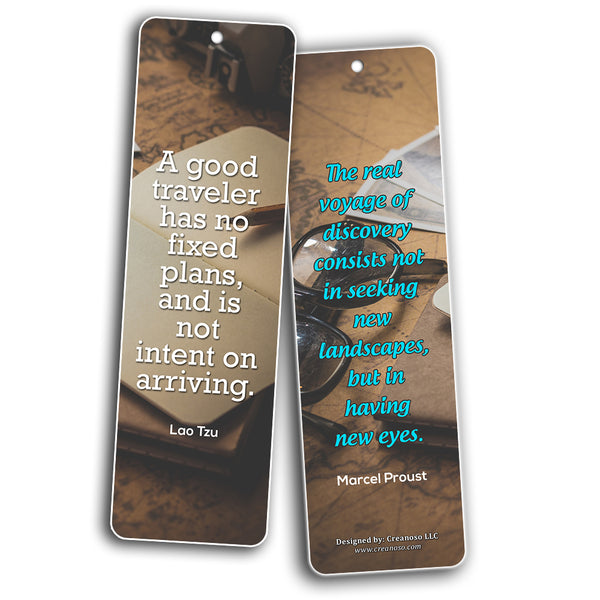 Creanoso Inspirational Travel Quote Bookmarks ÃƒÂ¢Ã¢â€šÂ¬Ã¢â‚¬Å“ Premium Gift Set ÃƒÂ¢Ã¢â€šÂ¬Ã¢â‚¬Å“ Awesome Bookmarks for Travelers