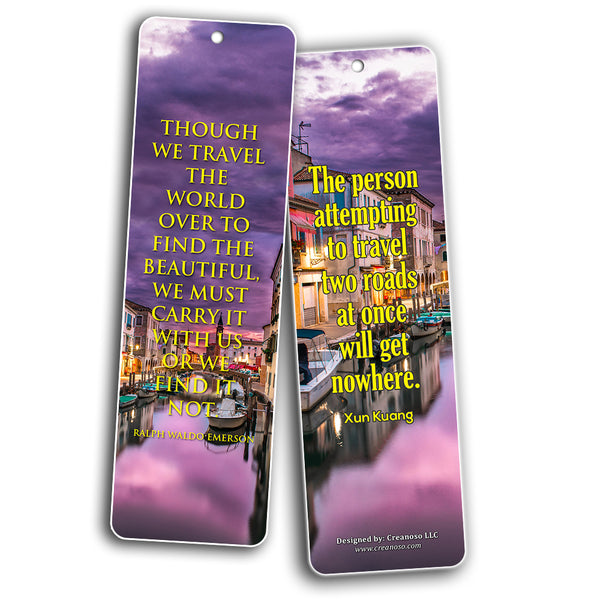 Creanoso Inspirational Travel Quote Bookmarks ÃƒÂ¢Ã¢â€šÂ¬Ã¢â‚¬Å“ Premium Gift Set ÃƒÂ¢Ã¢â€šÂ¬Ã¢â‚¬Å“ Awesome Bookmarks for Travelers