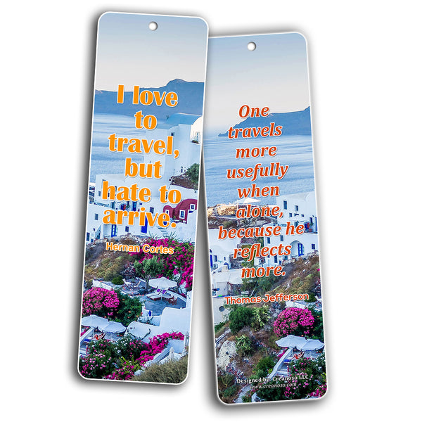 Creanoso Inspirational Travel Quote Bookmarks ÃƒÂ¢Ã¢â€šÂ¬Ã¢â‚¬Å“ Premium Gift Set ÃƒÂ¢Ã¢â€šÂ¬Ã¢â‚¬Å“ Awesome Bookmarks for Travelers