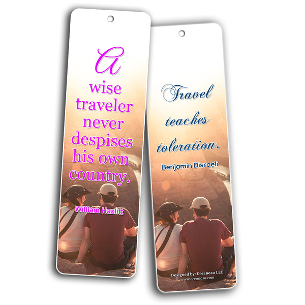 Creanoso Inspirational Travel Quote Bookmarks ÃƒÂ¢Ã¢â€šÂ¬Ã¢â‚¬Å“ Premium Gift Set ÃƒÂ¢Ã¢â€šÂ¬Ã¢â‚¬Å“ Awesome Bookmarks for Travelers