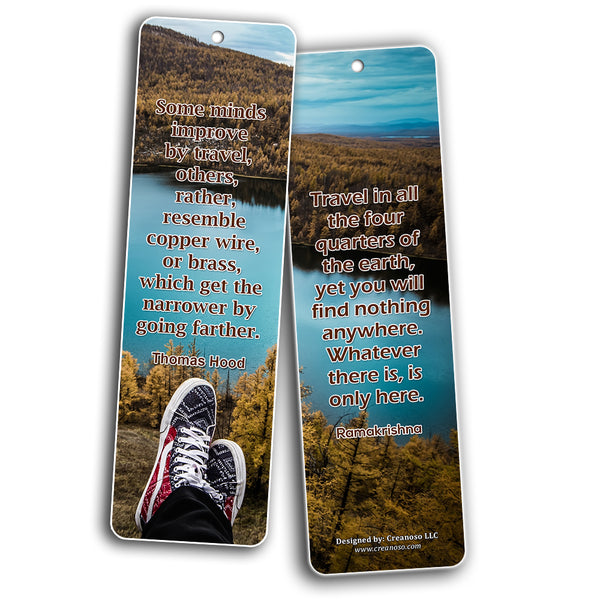 Creanoso Inspirational Travel Quote Bookmarks ÃƒÂ¢Ã¢â€šÂ¬Ã¢â‚¬Å“ Premium Gift Set ÃƒÂ¢Ã¢â€šÂ¬Ã¢â‚¬Å“ Awesome Bookmarks for Travelers