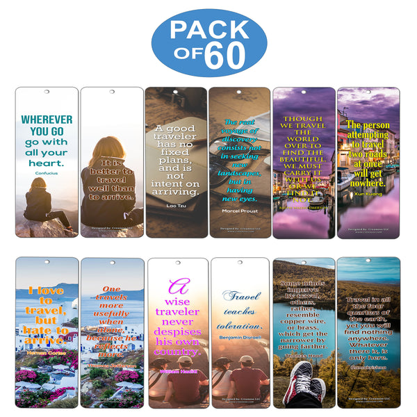 Creanoso Inspirational Travel Quote Bookmarks ÃƒÂ¢Ã¢â€šÂ¬Ã¢â‚¬Å“ Premium Gift Set ÃƒÂ¢Ã¢â€šÂ¬Ã¢â‚¬Å“ Awesome Bookmarks for Travelers