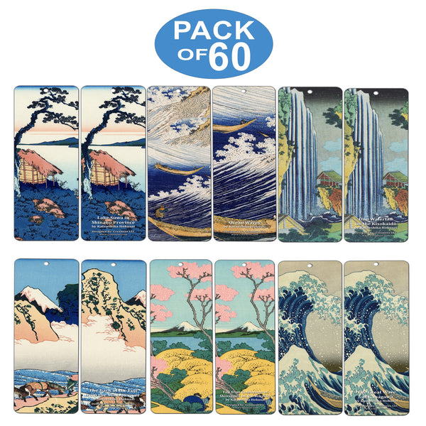 Creanoso Katsushika Hokusai Japan Art Bookmarks (60-Pack) - Inspirational Artistic Impressions Bookmarker Cards ÃƒÆ’Ã‚Â¢ÃƒÂ¢Ã¢â‚¬Å¡Ã‚Â¬ÃƒÂ¢Ã¢â€šÂ¬Ã…â€œ Premium Gift for Men & Women, Adults, Teens ÃƒÆ’Ã‚Â¢ÃƒÂ¢Ã¢â‚¬Å¡Ã‚Â¬ÃƒÂ¢Ã¢â€šÂ¬Ã…â€œ Bulk Pack Set