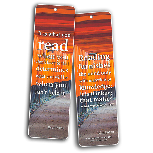 Creanoso Inspirational Avid Reader Reading Quote Bookmarks ÃƒÂ¢Ã¢â€šÂ¬Ã¢â‚¬Å“ Premium Gift Set