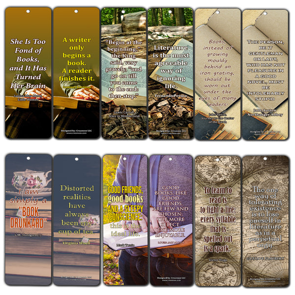 Creanoso Avid Reading Classic Quotes Bookmark Cards ÃƒÆ’Ã‚Â¢ÃƒÂ¢Ã¢â‚¬Å¡Ã‚Â¬ÃƒÂ¢Ã¢â€šÂ¬Ã…â€œ Premium Quality Book Reading Bookmarkers