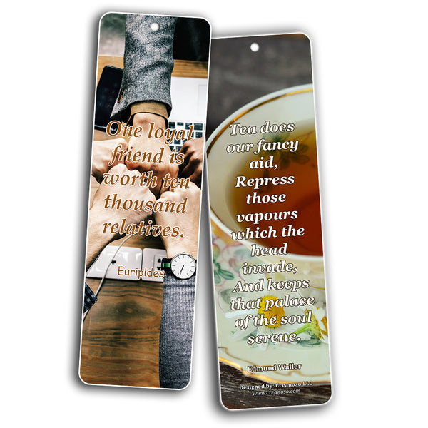 Creanoso Tea Time Friendship Bookmarks (60-Pack) - Inspirational Quote Sayings Bookmarker Cards ÃƒÆ’Ã‚Â¢ÃƒÂ¢Ã¢â‚¬Å¡Ã‚Â¬ÃƒÂ¢Ã¢â€šÂ¬Ã…â€œ Premium Gift for Men & Women, Adults, Teens ÃƒÆ’Ã‚Â¢ÃƒÂ¢Ã¢â‚¬Å¡Ã‚Â¬ÃƒÂ¢Ã¢â€šÂ¬Ã…â€œ Friendship Rewards Gifts ÃƒÆ’Ã‚Â¢Ãƒ