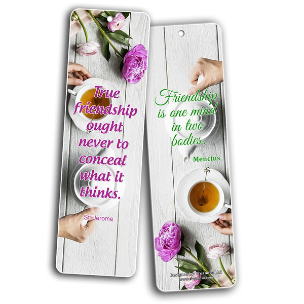Creanoso Tea Time Friendship Bookmarks (60-Pack) - Inspirational Quote Sayings Bookmarker Cards ÃƒÆ’Ã‚Â¢ÃƒÂ¢Ã¢â‚¬Å¡Ã‚Â¬ÃƒÂ¢Ã¢â€šÂ¬Ã…â€œ Premium Gift for Men & Women, Adults, Teens ÃƒÆ’Ã‚Â¢ÃƒÂ¢Ã¢â‚¬Å¡Ã‚Â¬ÃƒÂ¢Ã¢â€šÂ¬Ã…â€œ Friendship Rewards Gifts ÃƒÆ’Ã‚Â¢Ãƒ