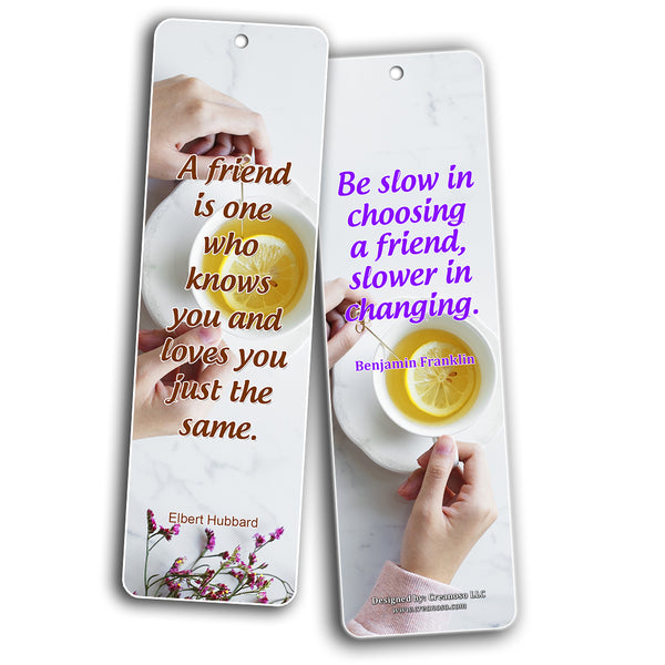Creanoso Tea Time Friendship Bookmarks (60-Pack) - Inspirational Quote Sayings Bookmarker Cards ÃƒÆ’Ã‚Â¢ÃƒÂ¢Ã¢â‚¬Å¡Ã‚Â¬ÃƒÂ¢Ã¢â€šÂ¬Ã…â€œ Premium Gift for Men & Women, Adults, Teens ÃƒÆ’Ã‚Â¢ÃƒÂ¢Ã¢â‚¬Å¡Ã‚Â¬ÃƒÂ¢Ã¢â€šÂ¬Ã…â€œ Friendship Rewards Gifts ÃƒÆ’Ã‚Â¢Ãƒ