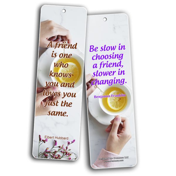 Creanoso Tea Time Friendship Quotes Bookmarks ÃƒÂ¢Ã¢â€šÂ¬Ã¢â‚¬Å“ Premium Gift Set ÃƒÂ¢Ã¢â€šÂ¬Ã¢â‚¬Å“ Awesome Bookmarks for Friends