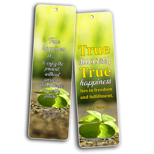 Creanoso True Happiness Bookmarks  Awesome Bookmarks for Men, Women, Teens  Six Bulk Assorted Bookmarks Designs  Premium Design Gifts for Friends  Friendship Bookmarkers