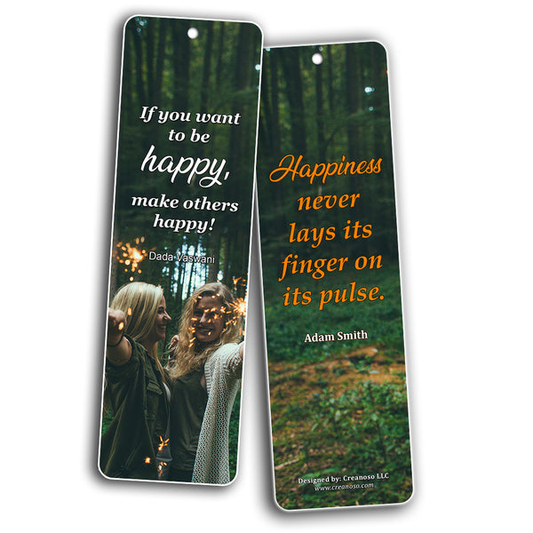 Creanoso True Happiness Bookmarks  Awesome Bookmarks for Men, Women, Teens  Six Bulk Assorted Bookmarks Designs  Premium Design Gifts for Friends  Friendship Bookmarkers