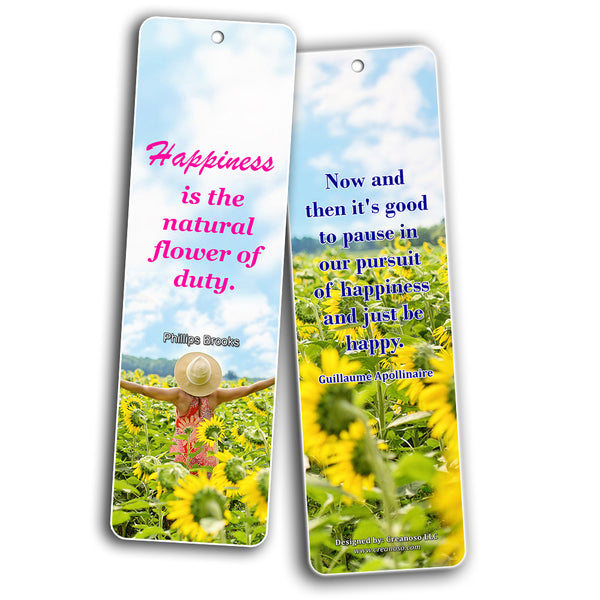 Creanoso True Happiness Bookmarks  Awesome Bookmarks for Men, Women, Teens  Six Bulk Assorted Bookmarks Designs  Premium Design Gifts for Friends  Friendship Bookmarkers