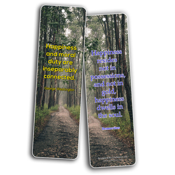Creanoso True Happiness Bookmarks  Awesome Bookmarks for Men, Women, Teens  Six Bulk Assorted Bookmarks Designs  Premium Design Gifts for Friends  Friendship Bookmarkers