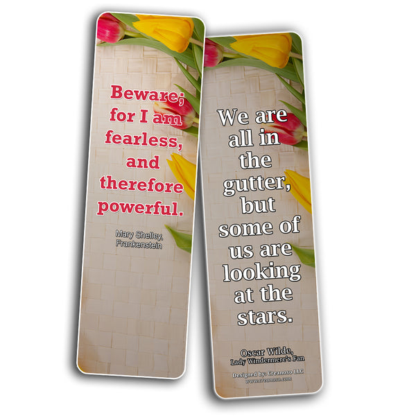 Creanoso Inspiring Classic Book Quote Sayings Bookmarks Series 1 (30-Pack) - Gifts for Bookworms