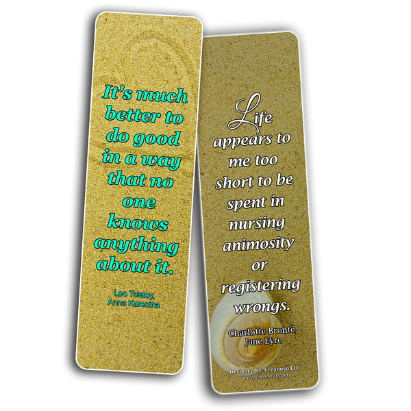 Creanoso Inspirational Reading Classic Book Quotes Bookmarks Series 1 - Premium Gift Set