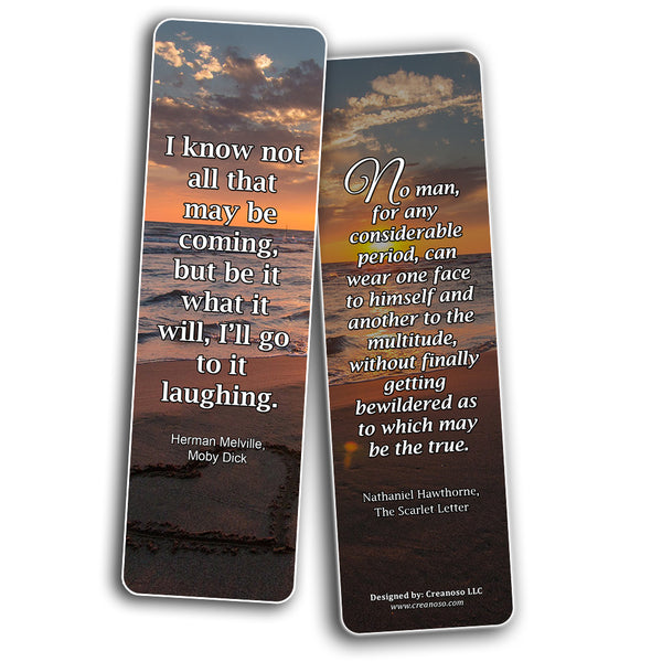 Creanoso Inspirational Reading Classic Book Quotes Bookmarks Series 1 - Premium Gift Set