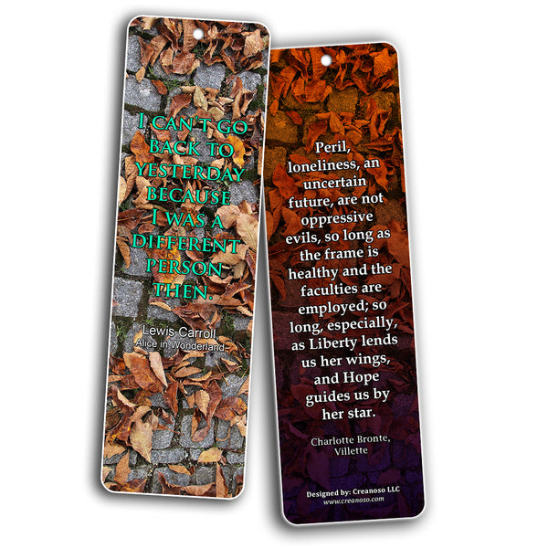 Creanoso Inspiring Classic Book Quote Sayings Bookmarks ÃƒÂ¢Ã¢â€šÂ¬Ã¢â‚¬Å“ Series 2 ÃƒÂ¢Ã¢â€šÂ¬Ã¢â‚¬Å“ Premium Gifts Collection