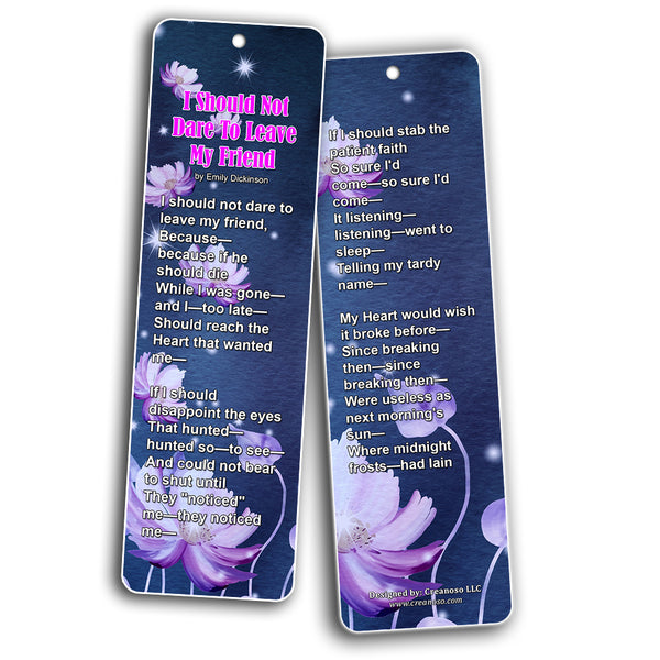 Famous Classical Short Poems Bookmarks Series 2  Friendship