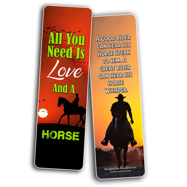 Creanoso Inspirational Horse Quotes Sayings Bookmarks Series 2 ÃƒÂ¢Ã¢â€šÂ¬Ã¢â‚¬Å“ Premium Horse Gift Set