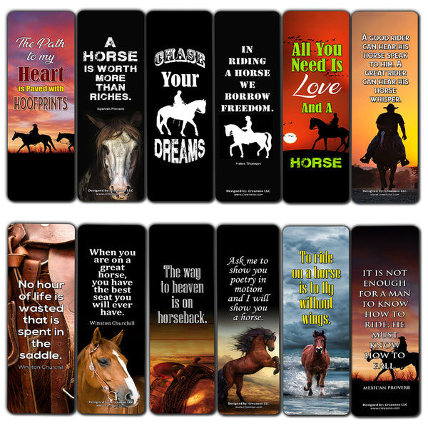 Creanoso Horse Quotes Bookmarks Series 2 (30-Pack) ÃƒÂ¢Ã¢â€šÂ¬Ã¢â‚¬Å“ Premium Gift Set - Bookmarkers for Horseback Riders, Cowboys, Equestrian, Adult Men & Women ÃƒÂ¢Ã¢â€šÂ¬Ã¢â‚¬Å“ Country Fair Supply