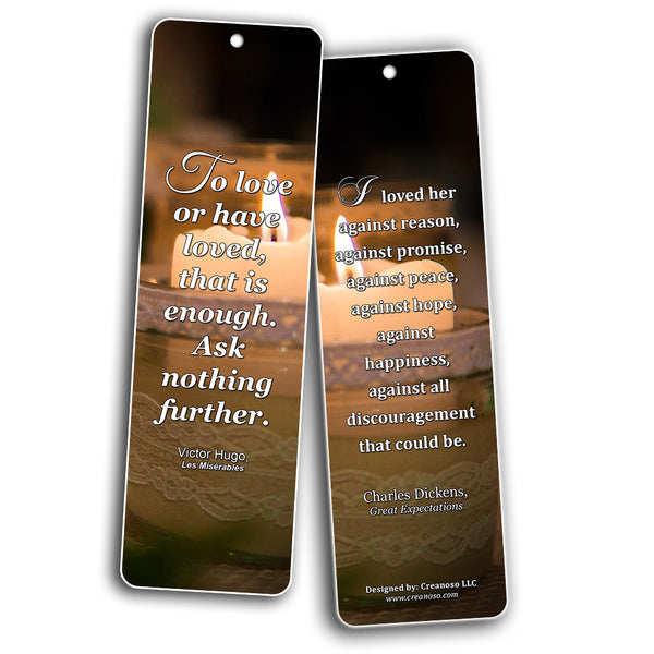 Creanoso Inspirational Romantic Love Literary Quotes Bookmarks ÃƒÂ¢Ã¢â€šÂ¬Ã¢â‚¬Å“ Premium Gift Set