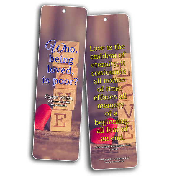 Creanoso Inspirational Romantic Love Literary Quotes Bookmarks ÃƒÂ¢Ã¢â€šÂ¬Ã¢â‚¬Å“ Premium Gift Set