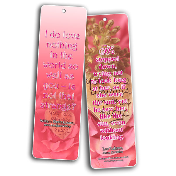 Creanoso Inspirational Romantic Love Literary Quotes Bookmarks ÃƒÂ¢Ã¢â€šÂ¬Ã¢â‚¬Å“ Premium Gift Set