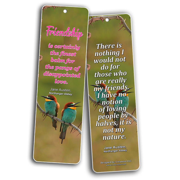 Creanoso Literary Quotes Bookmarks  Friendship Sayings  Jane Austen Emily Dickison L.M. Montgomery Quotes about Friends  Stocking Stuffers