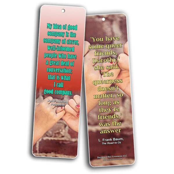 Creanoso Literary Quotes Bookmarks - Friendship Sayings (30-Pack) - Stocking Stuffers Party Favors for Men Women Birthday Encouragement Gift - Inspiring Quote Sayings Bookmarkers ÃƒÂ¢Ã¢â€šÂ¬Ã¢â‚¬Å“ Bulk Set Pack