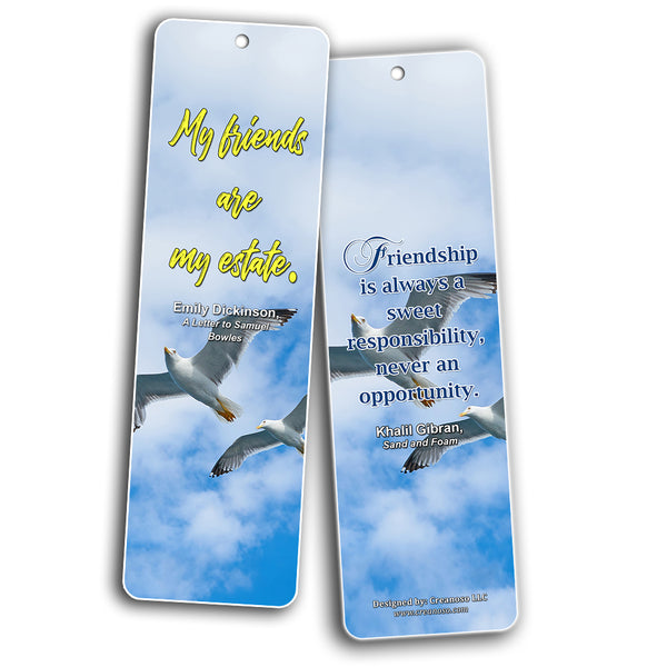 Creanoso Literary Quotes Bookmarks - Friendship Sayings (30-Pack) - Stocking Stuffers Party Favors for Men Women Birthday Encouragement Gift - Inspiring Quote Sayings Bookmarkers ÃƒÂ¢Ã¢â€šÂ¬Ã¢â‚¬Å“ Bulk Set Pack