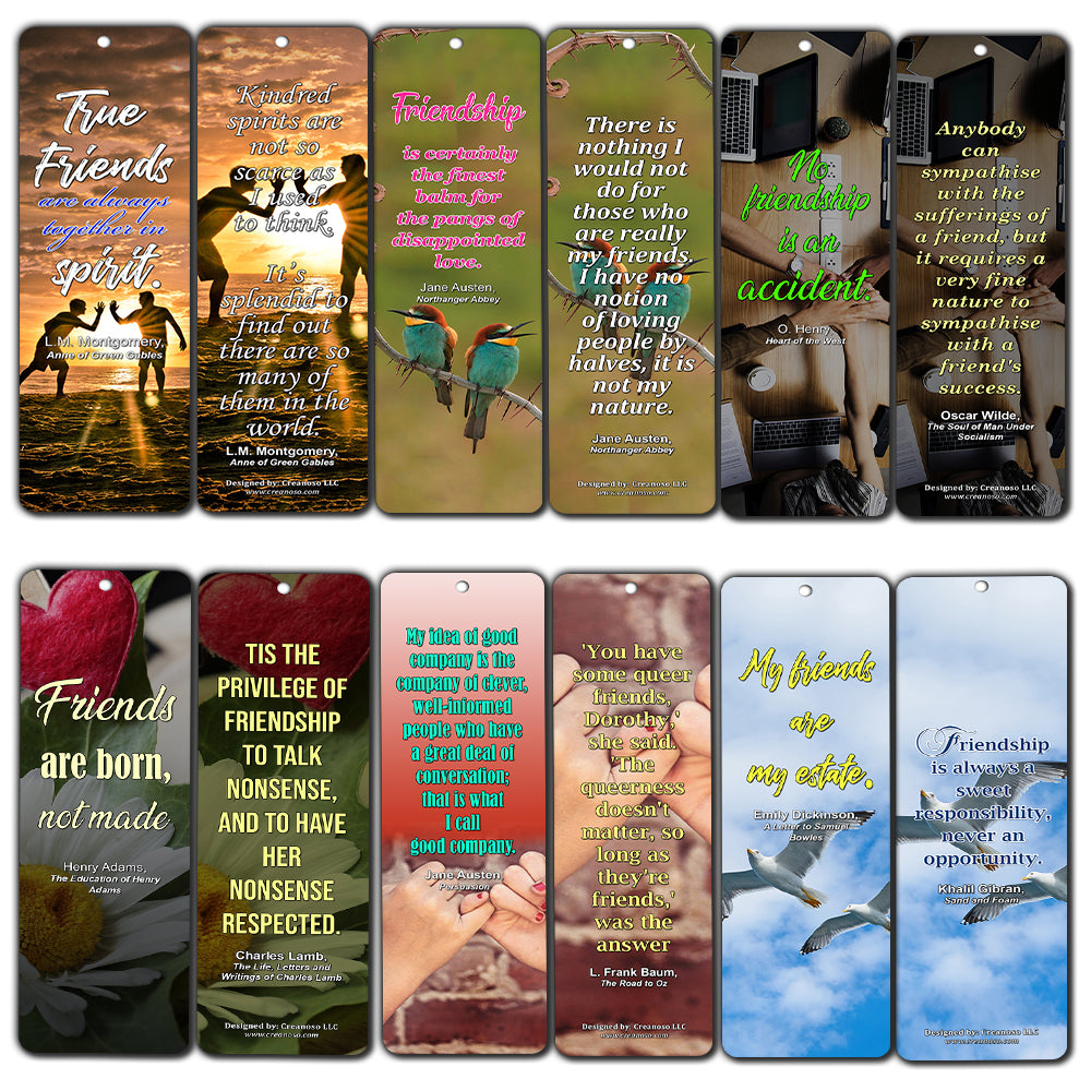 Creanoso Literary Quotes Bookmarks - Friendship Sayings (30-Pack) - Stocking Stuffers Party Favors for Men Women Birthday Encouragement Gift - Inspiring Quote Sayings Bookmarkers ÃƒÂ¢Ã¢â€šÂ¬Ã¢â‚¬Å“ Bulk Set Pack