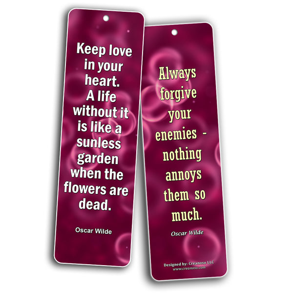 Creanoso Oscar Wilde Bookmarks (30-Pack) ÃƒÂ¢Ã¢â€šÂ¬Ã¢â‚¬Å“ Stocking Stuffers Gift for Men & Women, Teens - Rewards Gifts ÃƒÂ¢Ã¢â€šÂ¬Ã¢â‚¬Å“ Awesome Bookmark Collection ÃƒÂ¢Ã¢â€šÂ¬Ã¢â‚¬Å“ Bulk Set Pack ÃƒÂ¢Ã¢â€šÂ¬Ã¢â‚¬Å“ Inspiring Quote Sayings Bookmarker