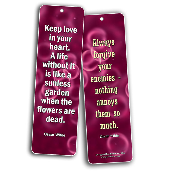 Creanoso Oscar Wilde Inspirational Quotes Bookmarks  Wisdom Sayings Literary Gifts for Adult Men Women Teens Book Club Bookworms, Bibliophiles Stocking Stuffers