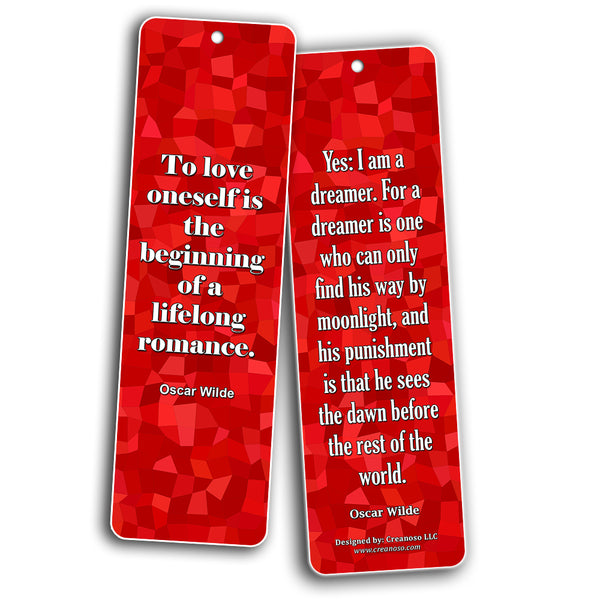 Creanoso Oscar Wilde Bookmarks (30-Pack) ÃƒÂ¢Ã¢â€šÂ¬Ã¢â‚¬Å“ Stocking Stuffers Gift for Men & Women, Teens - Rewards Gifts ÃƒÂ¢Ã¢â€šÂ¬Ã¢â‚¬Å“ Awesome Bookmark Collection ÃƒÂ¢Ã¢â€šÂ¬Ã¢â‚¬Å“ Bulk Set Pack ÃƒÂ¢Ã¢â€šÂ¬Ã¢â‚¬Å“ Inspiring Quote Sayings Bookmarker
