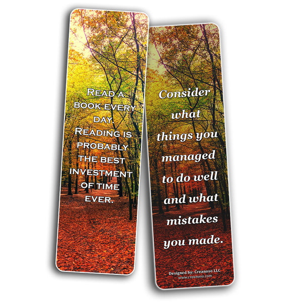 Creanoso How You Can Become a Better You Bookmarks  Awesome Bookmarks for Men, Women, Teens  Six Bulk Assorted Bookmarks Designs  Premium Design Gifts for Bookworms