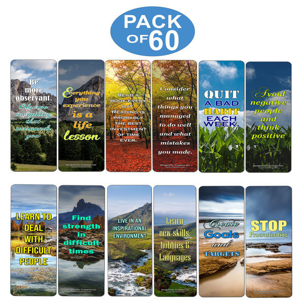 Creanoso How You Can Become a Better You Bookmarks (60-Pack) ÃƒÆ’Ã‚Â¢ÃƒÂ¢Ã¢â‚¬Å¡Ã‚Â¬ÃƒÂ¢Ã¢â€šÂ¬Ã…â€œ Inspirational Quote Sayings Bookmarker Cards ÃƒÆ’Ã‚Â¢ÃƒÂ¢Ã¢â‚¬Å¡Ã‚Â¬ÃƒÂ¢Ã¢â€šÂ¬Ã…â€œ Premium Gift for Men & Women, Adults, Teens ÃƒÆ’Ã‚Â¢ÃƒÂ¢Ã¢â‚¬Å¡Ã‚Â¬Ãƒ